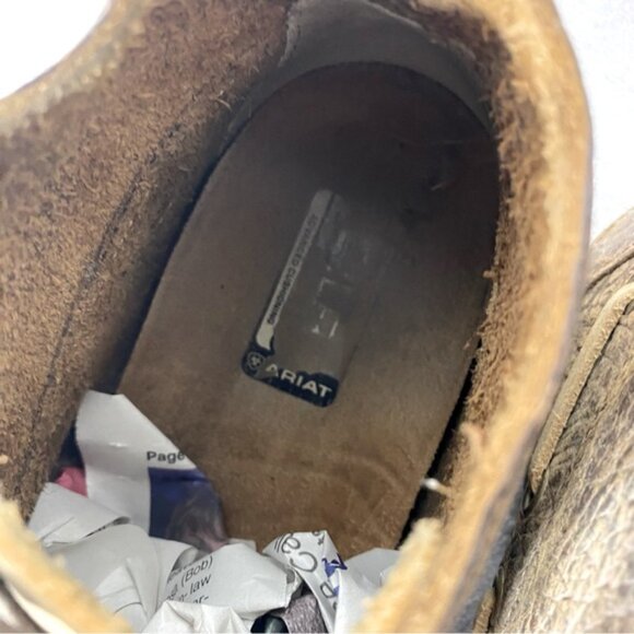 Ariat Brown Distressed Leather Lace Up Chukka Boots Ankle Boots 8EE/41W - Picture 8 of 12